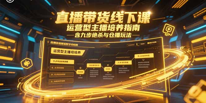 直播带货线下课，运营型主播培养指南，含九步绝杀与仓播玩法-谷进海小站