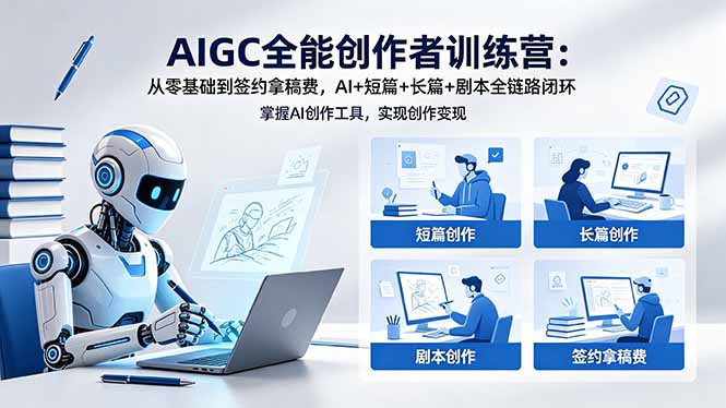 AIGC全能创作者训练营：从零基础到签约拿稿费，AI+短篇+长篇+剧本全链路闭环-谷进海小站