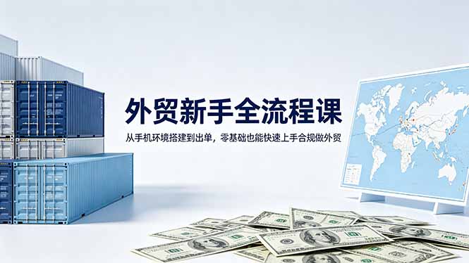 外贸新手全流程课：从手机环境搭建到出单，零基础也能快速上手合规做外贸-谷进海小站
