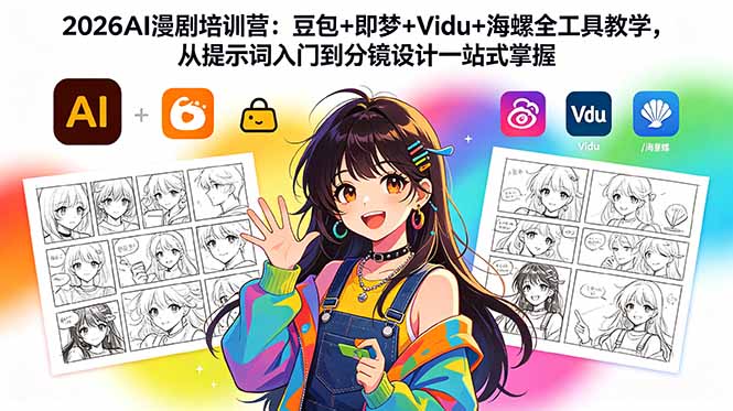 2026AI漫剧培训营：豆包+即梦+Vidu+海螺全工具教学，从提示词入门到分镜设计一站式掌握-谷进海小站