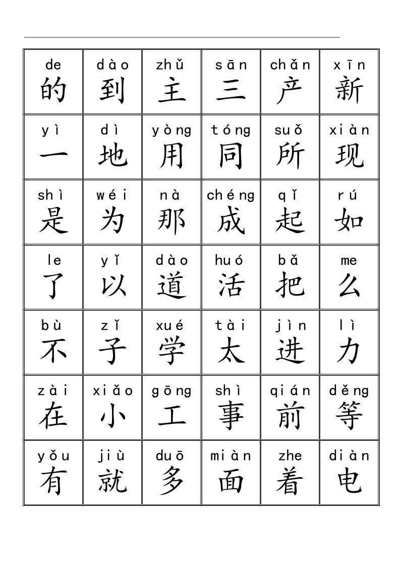 幼小衔接语文三千识字检测表-谷进海小站