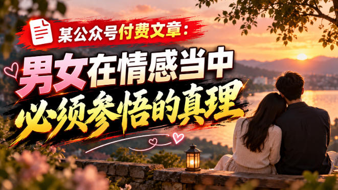 某公众号付费文章：男女在情感当中必须参悟的真理-谷进海小站